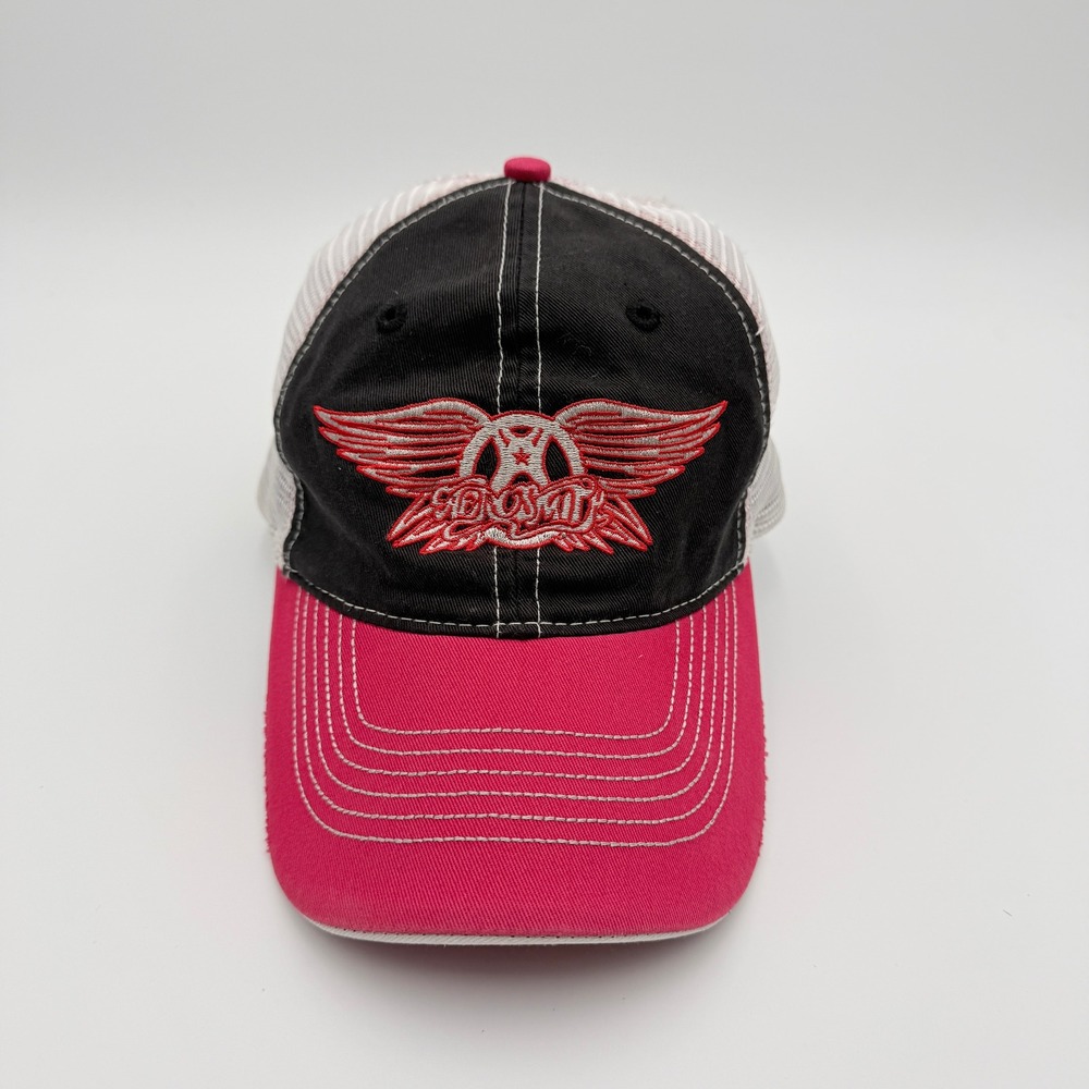 VTG Disney Aerosmith Rock n Roller Coaster Hat OS Adjustable Trucker Cap Y2K